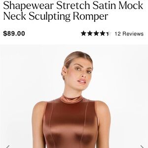Popilush Elegant Satin Brown Bodysuit
